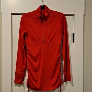 Red Long Sleeve Quarter-Zip Pullover